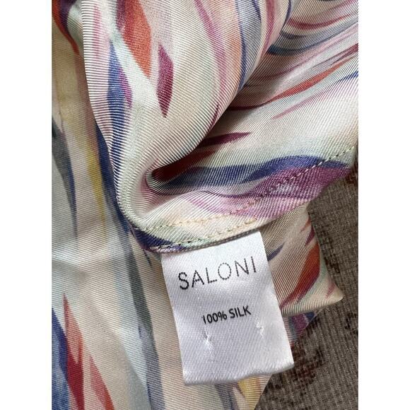 Saloni Jas 100% Silk Long Sleeve Mini Dress Womens Size UK 10 US 6 - Picture 3 of 10